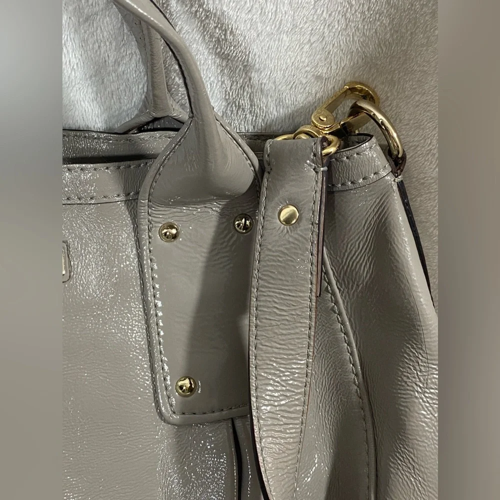 Kate Spade New York Tote/Handbag - Gray/Tan - Patent Leather